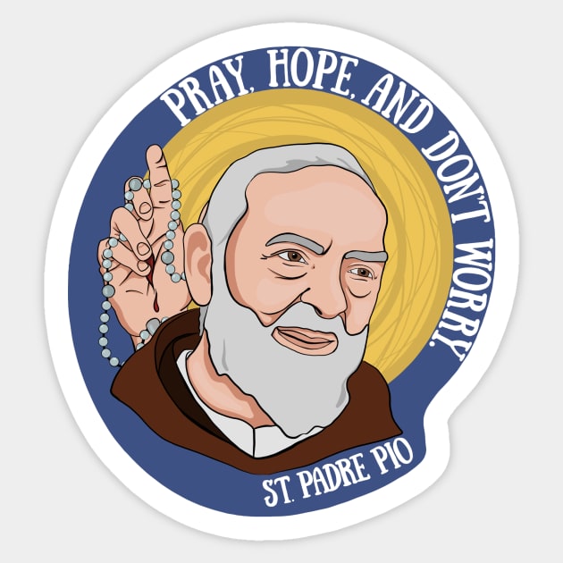 St. Padre Pio Sticker by mfrancescon13